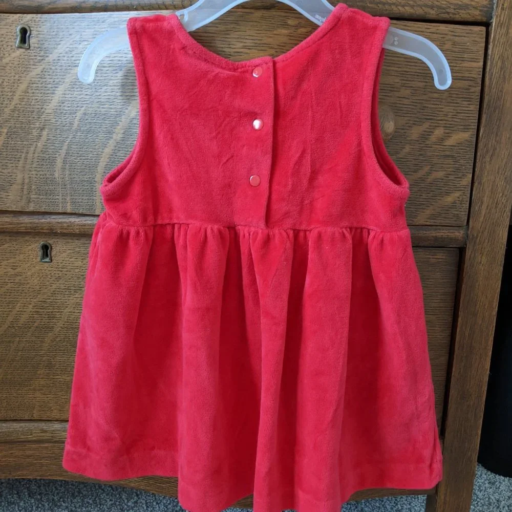 ⭐OshKosh Baby B'gosh velvety red dress 18m